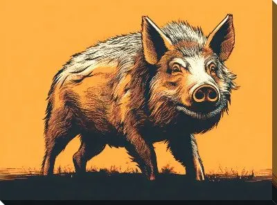 Картина маслом Кабан №34