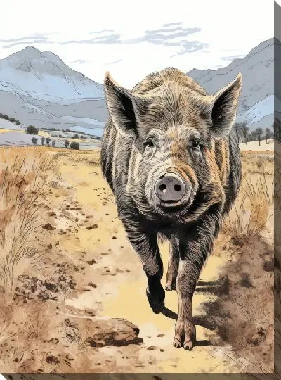 Картина маслом Кабан №35