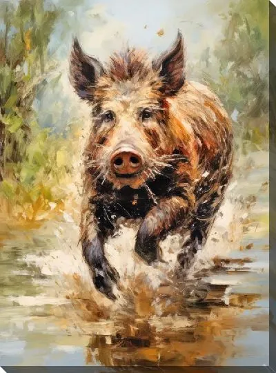 Картина маслом Кабан №37