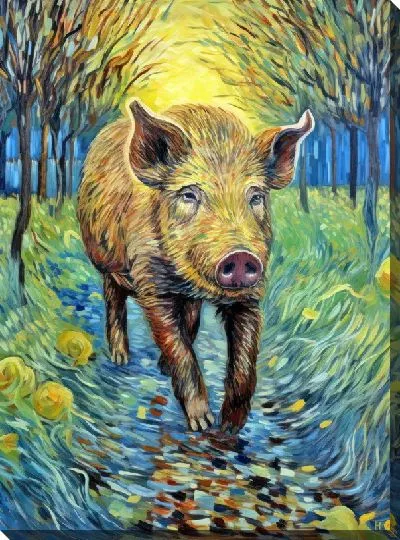 Картина маслом Кабан №40