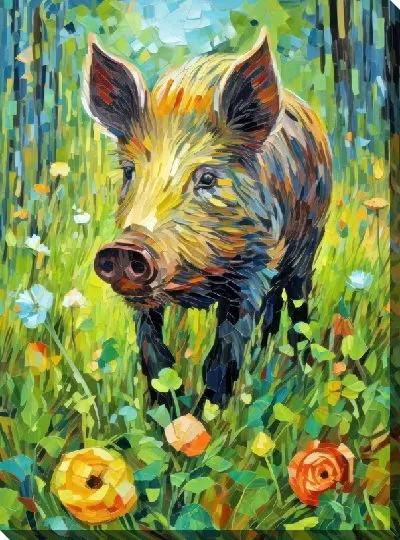 Картина маслом Кабан №41