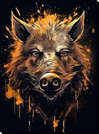 Картина маслом Кабан №48