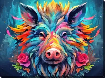 Картина маслом Кабан №49