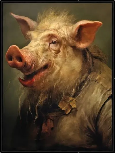 Картина Кабан в одежде