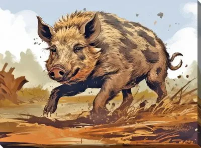 Картина маслом Кабан №56