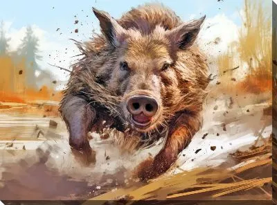 Картина маслом Кабан №58