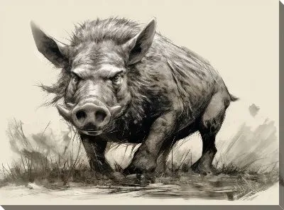 Картина маслом Кабан №61