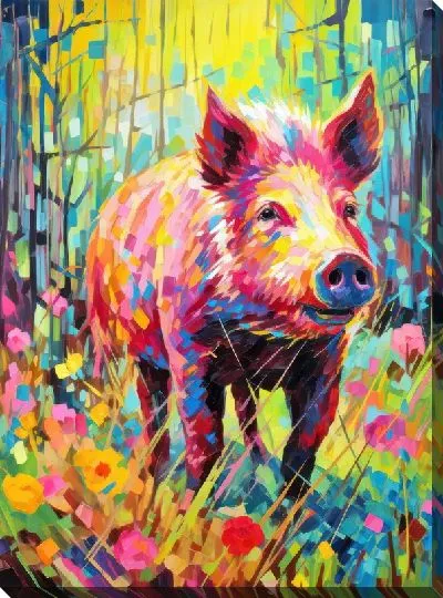 Картина маслом Кабан №66