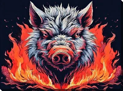 Картина маслом Кабан №68