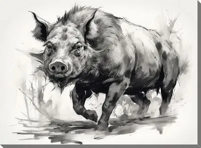 Картина маслом Кабан №84