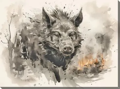 Картина маслом Кабан №91