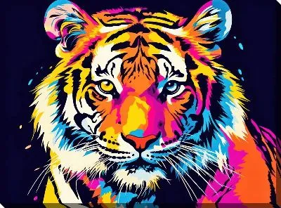 Картина маслом Тигр в стиле поп-арт №3
