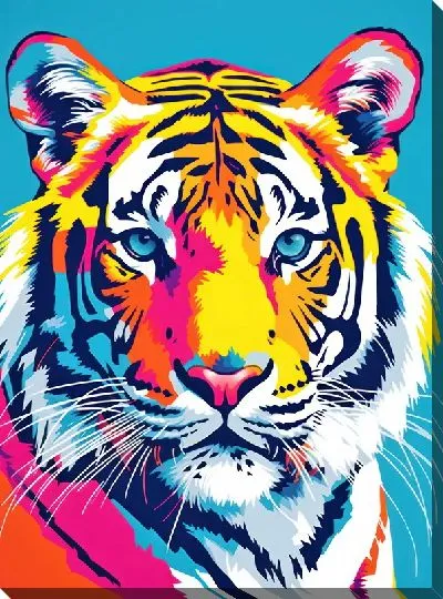 Картина маслом Тигр в стиле поп-арт №4