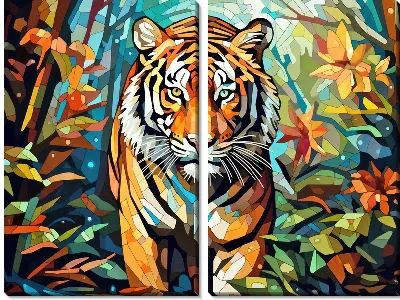 Модульная картина Тигр №12