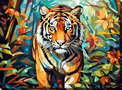 Картина маслом Тигр №12