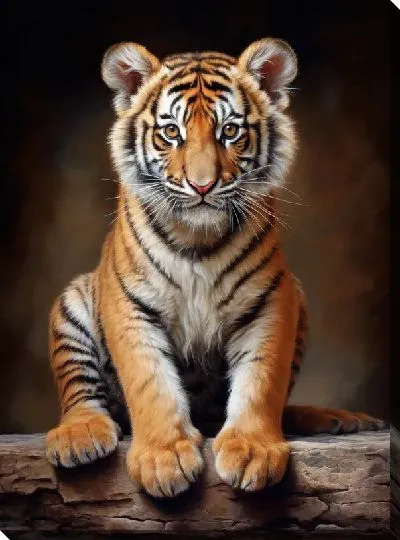 Картина маслом Тигрёнок