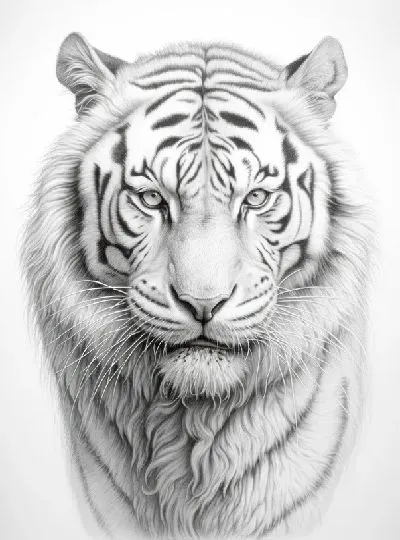 Плакат Белый тигр №5