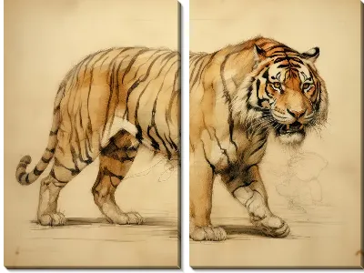 Модульная картина Тигр №73