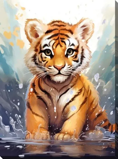 Картина маслом Тигрёнок №75