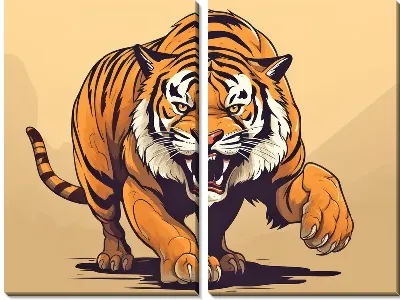 Модульная картина Тигр №77