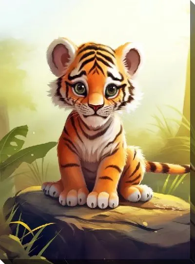 Картина маслом Тигрёнок №78