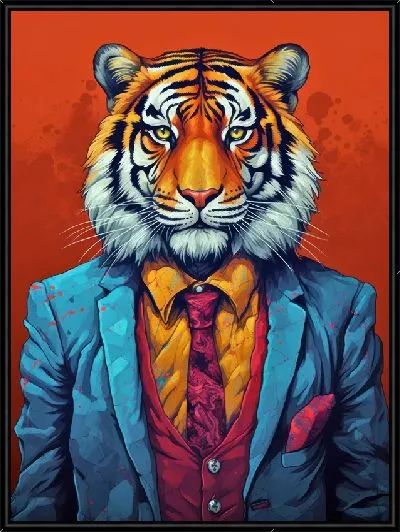 Картина Тигр в синем пиджаке