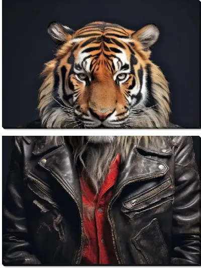 Модульная картина Тигр в куртке