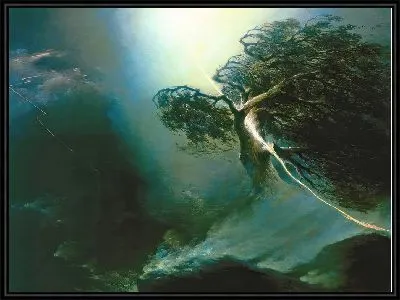 Дуб, разбитый молнией