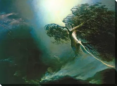 Дуб, разбитый молнией