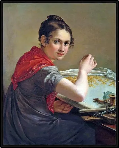 Картина Золотошвейка