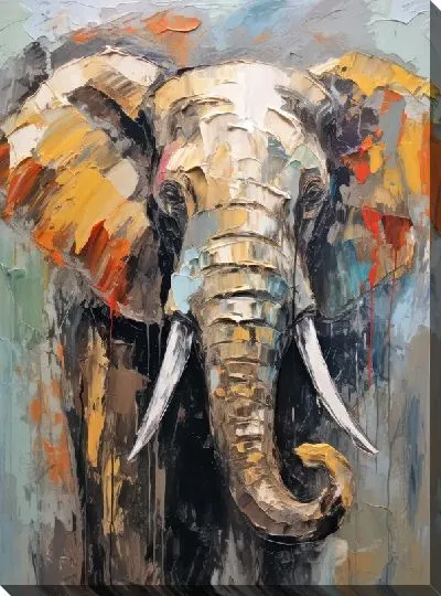 Картина маслом Слон №12