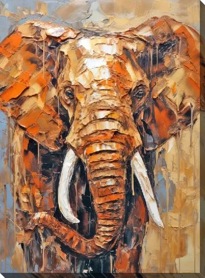 Картина маслом Слон №13