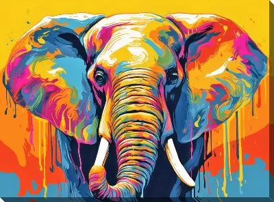 Картина маслом Слон №14