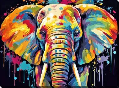 Картина маслом Слон №17