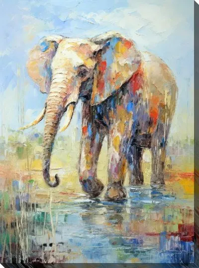 Картина маслом Слон №21