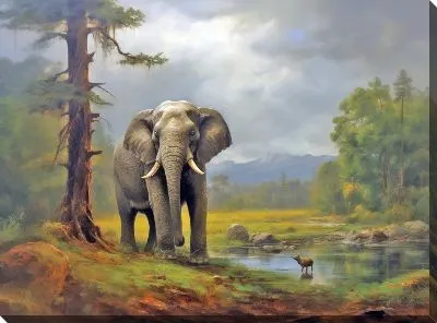 Картина маслом Слон №25