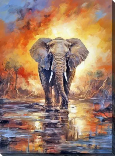 Картина маслом Слон №27