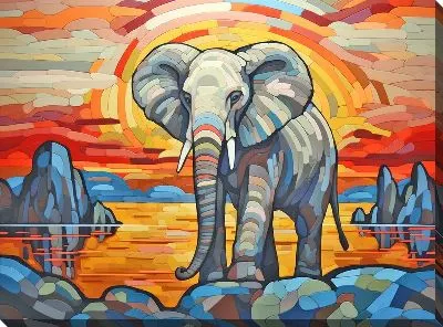 Картина маслом Слон №29