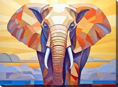 Картина маслом Слон №33