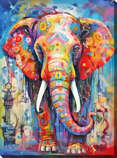Картина маслом Слон №35