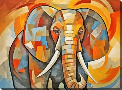Картина маслом Слон №41