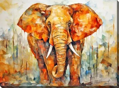 Картина маслом Слон №45