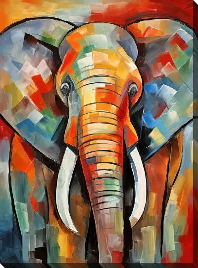 Картина маслом Слон №48