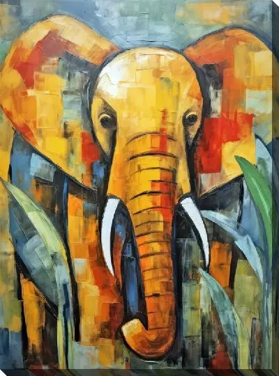 Картина маслом Слон №50