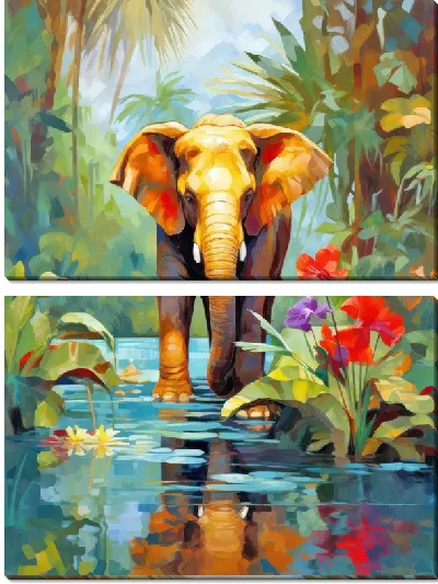 Модульная картина Слон №51