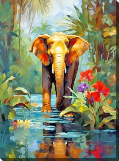 Картина маслом Слон №51