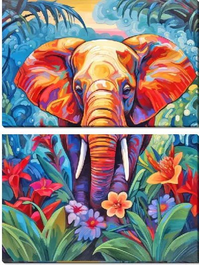 Модульная картина Слон №52