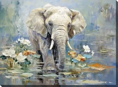 Картина маслом Слон №59