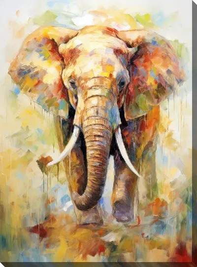 Картина маслом Слон №60