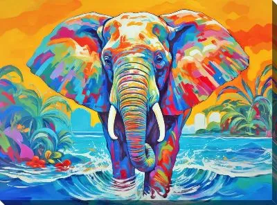 Картина маслом Слон №61